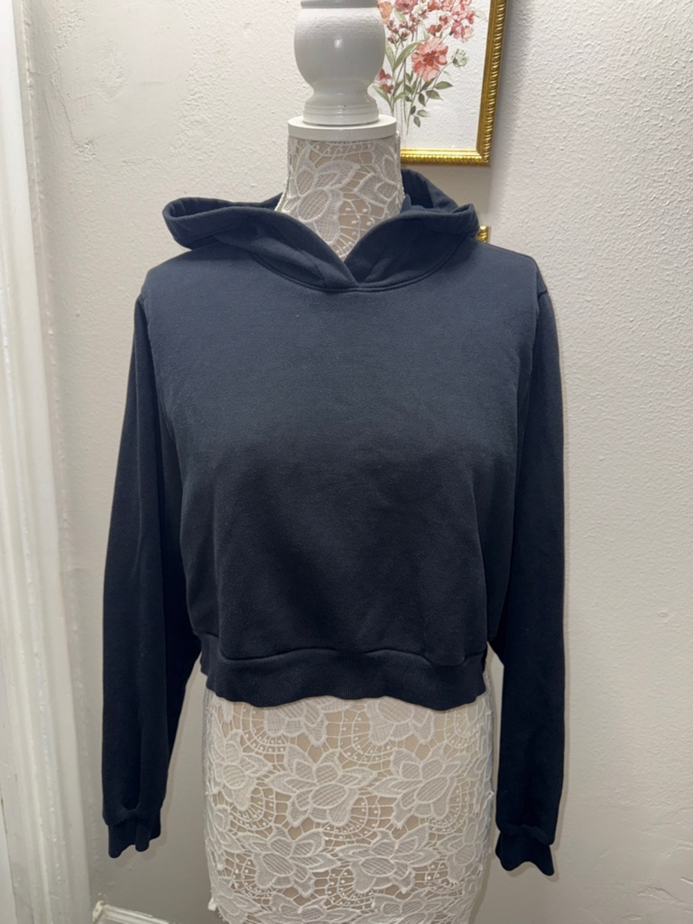 ALO Yoga Charcoal Cropped Hoodie